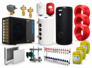 Pachet incalzire prin pardoseala 120 mp, cu pompa de caldura Fornello BLUSTARK R290, 8.3 kW, Teava, Distribuitor, Grup amestec, Boiler 200 litri 2S, Puffer 100 litri, Vana deviatoare 3 cai, Valve anti-inghet si Vase expansiune