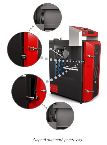 Pachet premium Cazan (centrala) pe combustibil solid, Attack DPX Standard cu gazeificare, 45 kW, Puffer 1000 litri, calorifere otel, cos inox, boiler, 2 x vas expansiune, 3 x pompe circulare, controller pompa, grup siguranta si vana sts