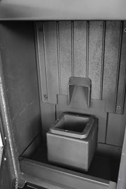 Pachet Semineu pe peleti cu aer cald Fiama Fuoco 8 kw, aprindere electrica, tiraj fortat, wifi, focar din fonta, recomandat pentru 75 mp, Alb, Kit evacuare 2.5