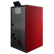 Pachet Semineu pe peleti cu aer cald Fiama Fuoco 8 kw, aprindere electrica, tiraj fortat, wifi, focar din fonta, recomandat pentru 75 mp, Bordeaux,Kit evacuare 2.5