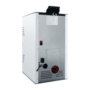 Pachet Semineu pe peleti cu aer cald Fiama Fuoco 8 kw, aprindere electrica, tiraj fortat, wifi, focar din fonta, recomandat pentru 75 mp, Alb, Kit evacuare 3.5 ml si Aspirator cenusa