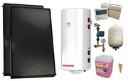 Pachet sistem solar presurizat, 2 x Panou solar plan Fornello 2.0 m² SPFP, Boiler cu 2 serpentine si rezistenta electrica Sunsystem BB NL2 150 PRL 3KW, grup pompare, controller, vas expansiune, antigel, aerisitor 1/2