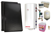 Pachet sistem solar presurizat, 2 x Panou solar plan Fornello 2.0 m² SPFP, Boiler cu 2 serpentine si rezistenta electrica Sunsystem BB NL2 150 PRL 3KW, grup pompare, controller, vas expansiune, antigel, aerisitor 1/2