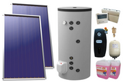 Pachet sistem solar presurizat, 2x Panou Plan Sunsystem Select PK SL CL NL 2.15 m², Boiler cu 2 serpentine Eldom FV30067S21, 9000 W, 300 l, grup pompare, controller, vas expansiune, antigel, aerisitor 1/2