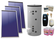 Pachet sistem solar presurizat, 3x Panou Plan Sunsystem Select PK SL CL NL 2.15 m², Boiler cu 2 serpentine Eldom FV30067S21, 9000 W, 300 l, grup pompare, controller, vas expansiune, antigel, aerisitor 1/2