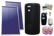 Pachet sistem solar presurizat, Panou Plan Sunsystem Select PK SL CL NL 2.15 m², Boiler cu 2 serpentine FORNELLO SOL 300 LT 2S, grup pompare, controller, vas expansiune, antigel, aerisitor 1/2