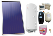 Pachet sistem solar presurizat, Panou Solar plan Sunsystem Select PK SL CL NL 2.15 m², Boiler mixt cu 2 serpentine in paralel Eldom WV15046S21R 150 L, 3 Kw, grup pompare, controller, vas expansiune, antigel, aerisitor 1/2