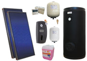 Pachet solar premium, presurizat, 2x panou plan Sunsystem PК SL FP 2.4, Boiler cu 2 serpentine Fornello SOL 200 LT 2S, controller, vas expansiune solar, vas expansiune sanitar, grup pompare Fornello (3658)