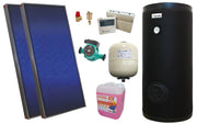 Pachet solar, presurizat, 2x panou plan Sunsystem PК SL FP 2.4, Boiler cu 2 serpentine de sol Fornello 300 litri, controller, vas expansiune solar, pompa, supapa, aerisitor, antigel