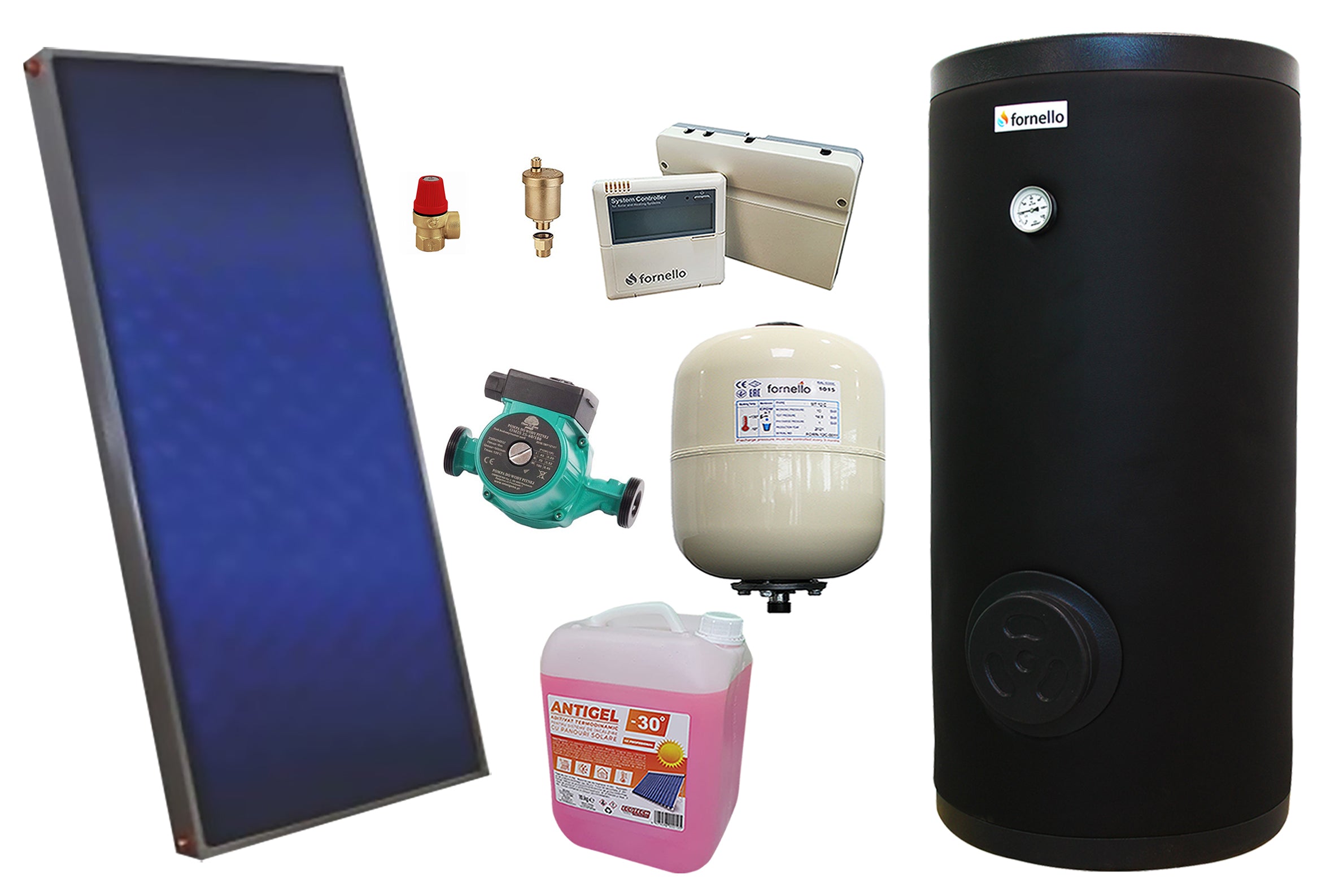 Pachet solar, presurizat, panou plan Sunsystem PК SL FP 2.4, Boiler