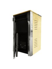 Pachet Termoșemineu Fornello Primo Truva 25 kW Ivory, pompa de circulatie, vas de expansiune, supape de siguranta, curatare mecanica creuzet, Boiler 100 l, kit evacuare 3.5 ml, Termostat Salus 091FLRFV2, Aspirator Cenusa si fitinguri