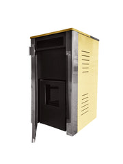 Pachet Termoșemineu Fornello Primo Truva 25 kW Ivory, pompa de circulatie, vas de expansiune, supape de siguranta, curatare mecanica creuzet, Calorifere, Boiler 100 l, kit evacuare 3.5 ml, Termostat Salus 091FLRFV2, Aspirator Cenusa si fitinguri