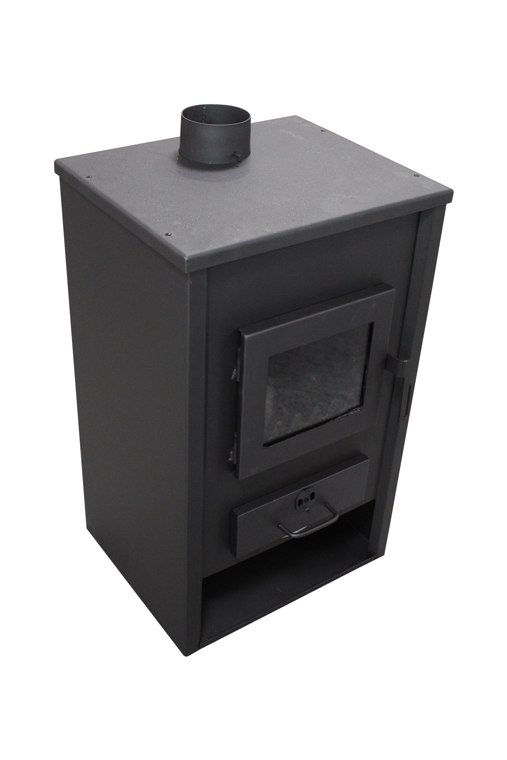 Pachet Termosemineu pe lemne, brichete si carbune Fornello B2E, 14 kW, 46x45x91 cm, boiler termoelectric 80l, vas expansiune, pompa circulatie, kit evacuare si kit montaj