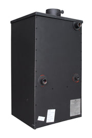 Pachet Termosemineu pe lemne, brichete si carbune Fornello B2E, 14 kW, 46x45x91 cm, boiler termoelectric 80l, teava, vas expansiune, pompa circulatie, kit evacuare si fitinguri