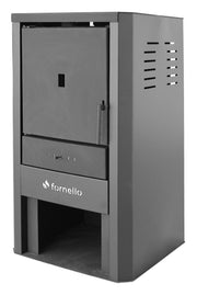 Pachet Cazan pe lemne, brichete si carbune Fornello Monza Black 27 kW, Teava, Radiatoare Otel, Boiler Termoelectric, Vas Expansune, Pompa, Kit evacuare si Fitinguri Montaj