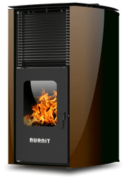 Pachet Termosemineu pe peleti Burnit Advant Novation Brown 25 kw, echipata cu pompa de circulatie, vas de expansiune, automatizare, Termostat Radio Comanda Salus 091FLRFV2, Aspirator Cenusa si Kit evacuare 3.5 ml