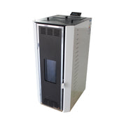 Pachet Termosemineu pe peleti Fornello Camino Rossi 25 kW, pompa Grundfos, vas expansiune, arzator inox, alb, A+,Kit evacuare 3.5 ml, Boiler Termoelectric Fornello 100 l, Termostat Salus 091FLRFV2, Aspirator, Radiatoare (calorifere) si Kit montaj