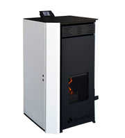 Pachet Termosemineu pe peleti Fornello EVA 25 KW, pompa circulatie, vas expansiune, Grup siguranta, WI-FI, buncar, tiraj fortat, kit evacuare 3.5 ml, Clasa A++, recomandat pentru 160 mp, Alb