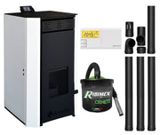 Pachet Termosemineu pe peleti Fornello EVA 18 kW, pompa circulatie,