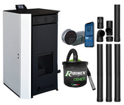 Pachet Termosemineu pe peleti Fornello EVA 30 kW, pompa circulatie,