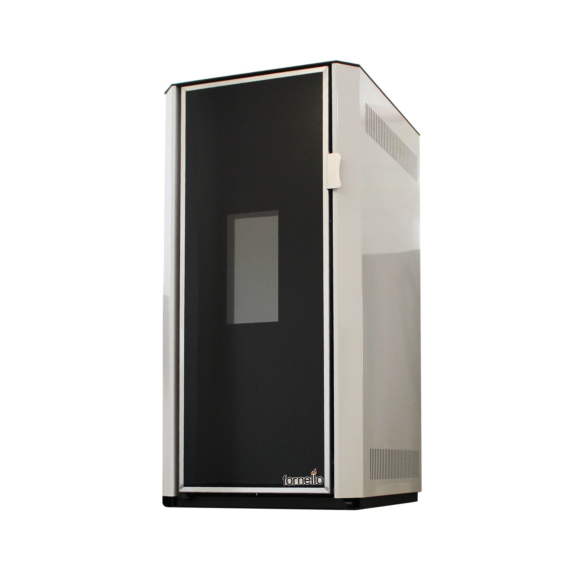 Pachet Termosemineu pe peleti Fornello Lidya 25 kW, pompa Grundfos, vas expansiune, arzator inox, curatare mecanica arzator si drumuri de fum, A+, Kit evacuare 3.5 ml, Boiler Fornello 100 l, Termostat Salus 091FLRFV2, Aspirator si Kit montaj