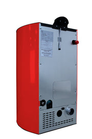 Pachet Termosemineu pe peleti Fiama Red 25 kw, complet echipat, pompa circulatie, vas expansiune, automatizare, kit evacuare 3.5 ml, Boiler Termoelectric Fornello 100 l, Termostat Salus 091FLRFV2, Aspirator, Calorifere si kit montaj