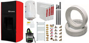 Pachet Termosemineu peleti Fiama Red 25 kw, complet echipat, teava hidronix, pompa circulatie, vas expansiune, kit evacuare 3.5 ml, Boiler Termoelectric, Termostat Salus , Aspirator, Calorifere si kit, Teava Multistrat