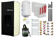 Pachet Termosemineu peleti Fiama Avorio 25 kW, complet echipat, pompa