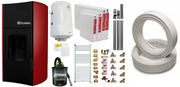 Pachet Termosemineu peleti Fiama Bordeaux 25 kW, complet echipat,