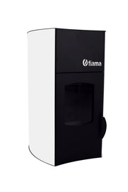 Pachet Termosemineu pe peleti Fiama Bianco 25 kw, complet echipat pentru incalzire, pompa circulatie, vas expansiune, automatizare, kit evacuare 2.5 ml, Termostat Radio Comanda Salus RT 305 RF, Aspirator Cenusa