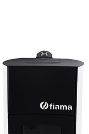 Pachet Termosemineu pe peleti Fiama Bianco 25 kw, complet echipat pentru incalzire, pompa circulatie, vas expansiune, automatizare, kit evacuare 2.5 ml, Termostat Radio Comanda Salus RT 305 RF, Aspirator Cenusa
