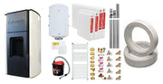 Pachet Termosemineu peleti Fornello Royal Ivory 25 kw, complet echipat, pompa circulatie, teava hidronix, vas expansiune, automatizare, kit evacuare 3.5 ml, Boiler Termoelectric Fornello 100 l, Termostat Salus 091FLRFV2, Aspirator, Calorifere si kit