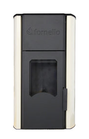 Pachet Termosemineu pe peleti Fornello Royal Ivory 25 kw, complet echipat pentru incalzire, pompa circulatie, vas expansiune, automatizare, kit evacuare 3.5 ml, Boiler Termoelectric Fornello 100 l, Termostat Salus 091FLRFV2, Aspirator si kit montaj
