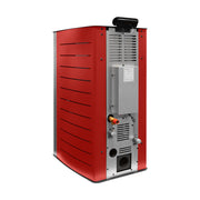 Pachet Termosemineu pe peleti Fornello SERENA W25, 25 kw, culoare Bordeaux, complet echipat, pompa circulatie, vas expansiune, automatizare, kit evacuare 3.5 ml, Boiler Termoelectric Fornello 100 l, Termostat Radio Comanda Computherm Q3 RF, Aspirator