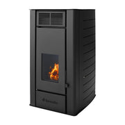 Pachet Termosemineu pe peleti Fornello SERENA W25, 25 kw, culoare Black, complet echipat, pompa circulatie, vas expansiune, automatizare, kit evacuare 3.5 ml, Boiler Termoelectric Fornello 100 l, Termostat Computherm Q3 RF, Aspirator Cenusa si kit mont