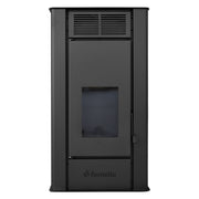 Pachet Termosemineu pe peleti Fornello SERENA W25, 25 kw, culoare Black, complet echipat, calorifere aluminiu Fornello Alvo, pompa, vas expansiune, automatizare, kit evacuare 3.5 ml, Boiler Termoelectric Fornello 100 l, Termostat, Aspirator