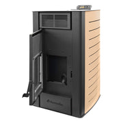 Pachet Termosemineu pe peleti Fornello SERENA W25, 25 kw, culoare Ivory, complet echipat, pompa circulatie, vas expansiune, automatizare, kit evacuare 3.5 ml, Boiler Termoelectric Fornello 100 l, Termostat, Aspirator