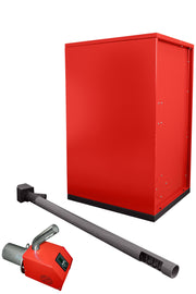 Pachet transformare cazanele pe combustibil solid sunsystem din combustibil solid in cazan pe peleti cu arzator pell eco 55 si buncar 500 litri