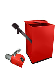 Pachet transformare cazanele pe combustibil solid sunsystem din combustibil solid in cazan pe peleti cu arzator pell eco 55 si buncar 500 litri