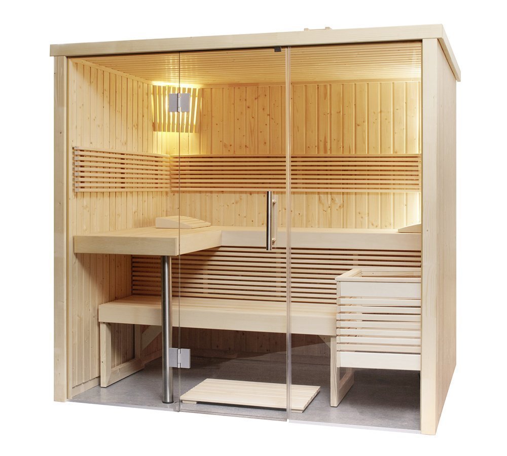 Cabina sauna elemente lemn Panorama Large 214x210x201 cm