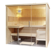 Cabina sauna elemente lemn Panorama Small 214x160x204 cm