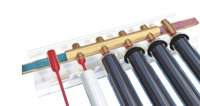 Panou colector solar presurizat cu tuburi vidate Heat Pipe Fornello 10 tuburi, destinat producerii de apa calda menajera, montaj pe acoperis inclinat sau fatada