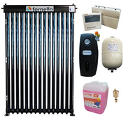 Pachet Panou solar presurizat cu tuburi vidate Heat Pipe Fornello 15 tuburi, destinat producerii de apa calda menajera, controller, vas expansiune, grup pompare, aerisitor 1/2, antigel