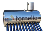 Panou solar nepresurizat Fornello pentru producere apa calda, cu rezervor inox, 100 litri, 12 tuburi vidate si vas flotor 5 litri