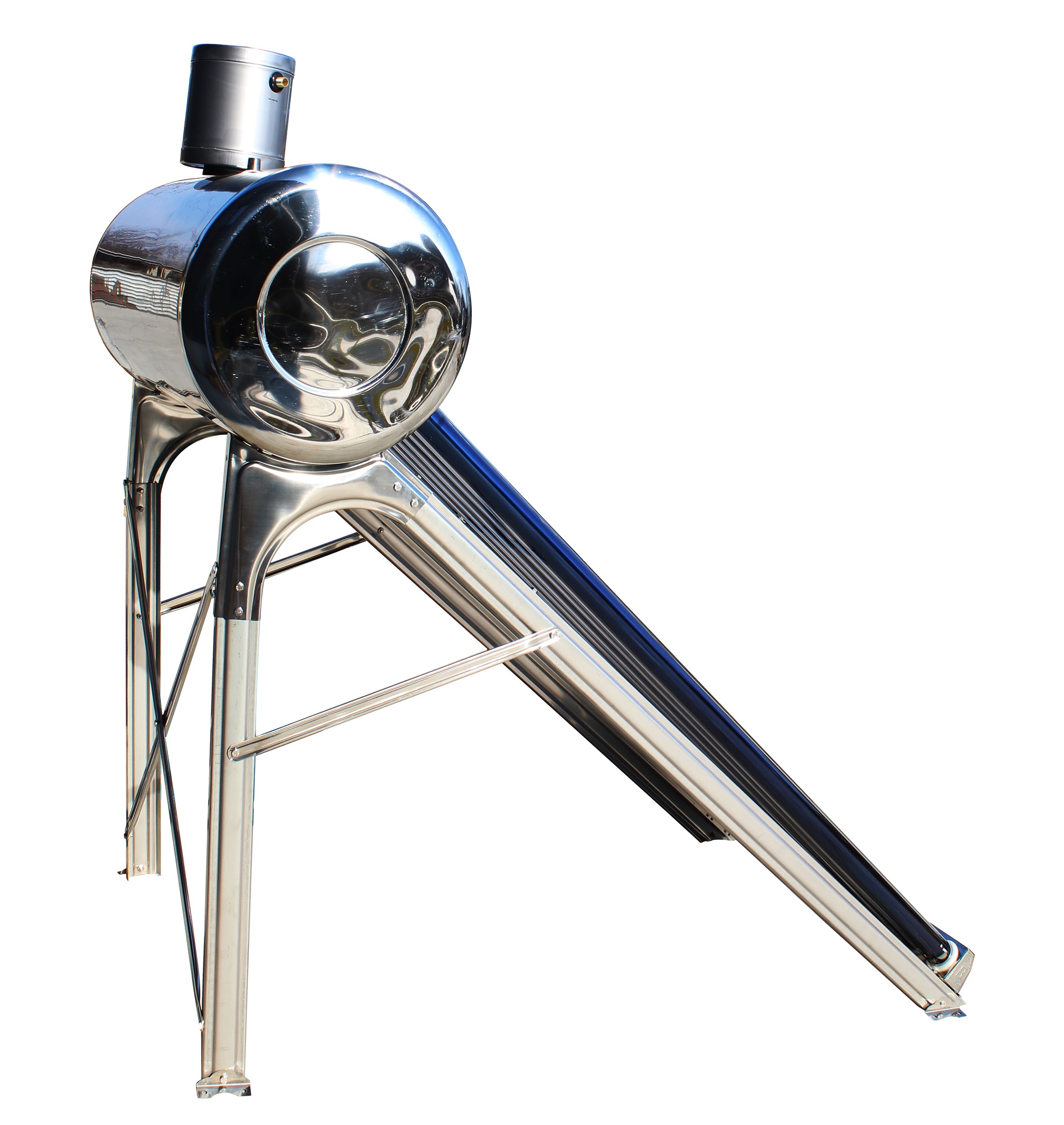 Panou solar nepresurizat Fornello pentru producere apa calda, cu rezervor inox, 122 litri, 15 tuburi vidate si vas flotor 5 litri