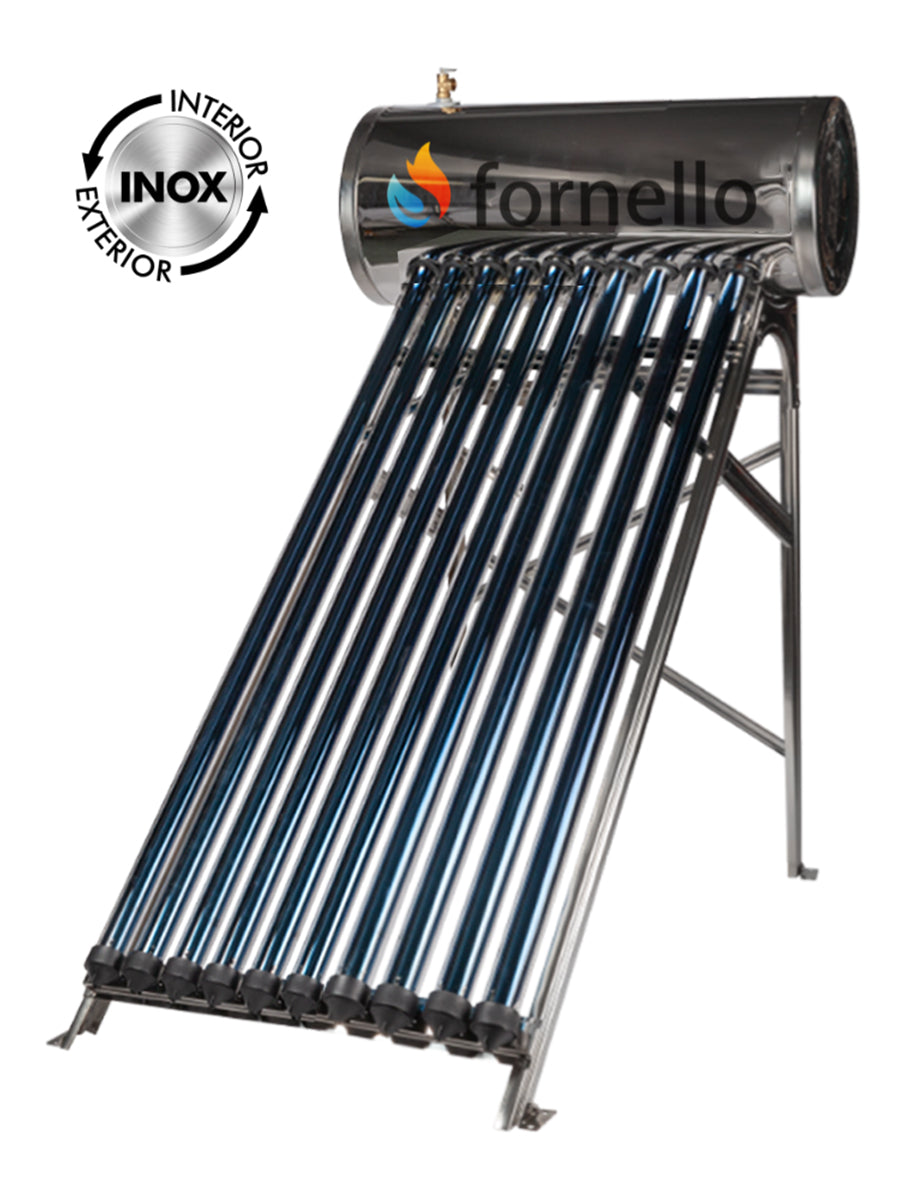 Pachet panou solar presurizat compact FORNELLO SPP-470-H58/1800-10-c cu 10 tuburi vidate de tip heat pipe si boiler din inox de 92 litri, Teava, Vas Expansiune si Fitinguri montaj