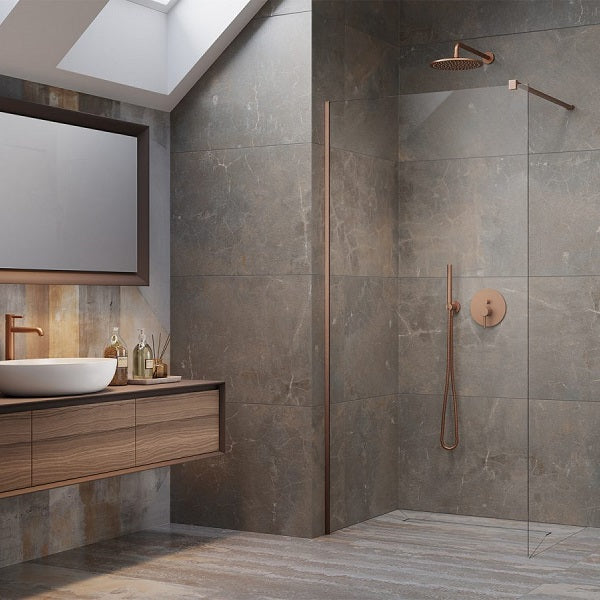 Perete sticla dus Walk In Radaway Modo New Brushed Copper II 90xH200
