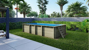 Piscina din lemn 3,75×7×1,45 m pe cadru fara cimentare