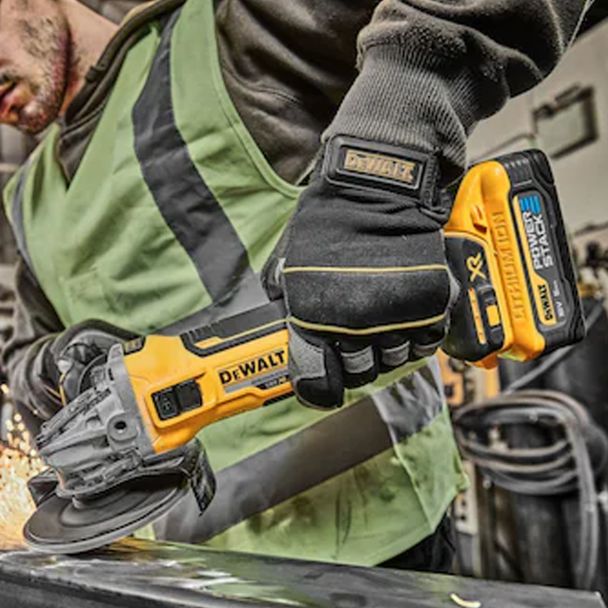 Polizor unghiular DeWalt DCG405H2T, 125 mm, cu 2 acumulatori POWERSTACK 18 V/5.0 Ah si incarcator in valiza de transport