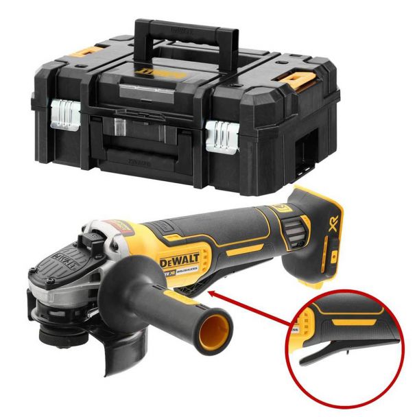 Polizor unghiular DeWalt DCG406NT, compatibil cu acumulatori Li-Ion XR 18 V, 125 mm, valiza TSTAK, fara acumulator